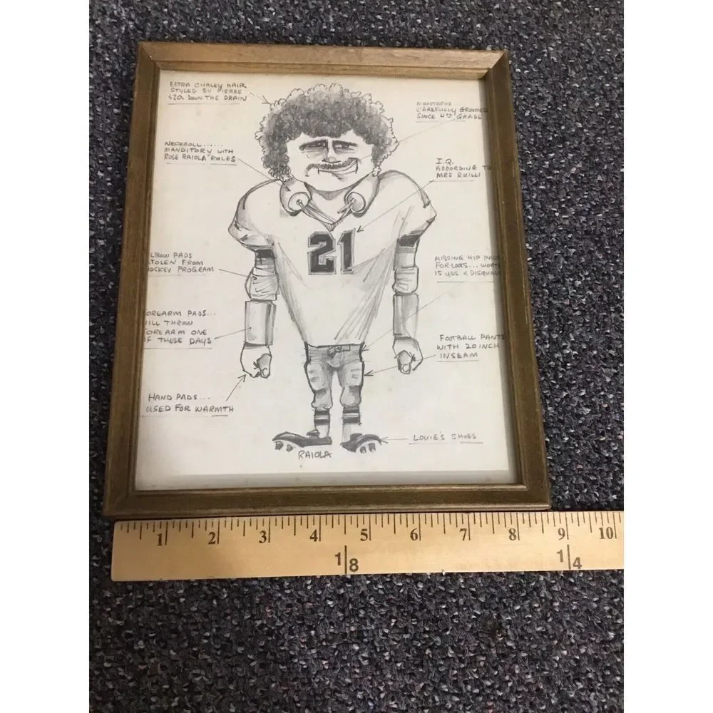 Vtg Art an Original Pencil Drawings Travesty Caricature Takeoff Baseball Raiyola